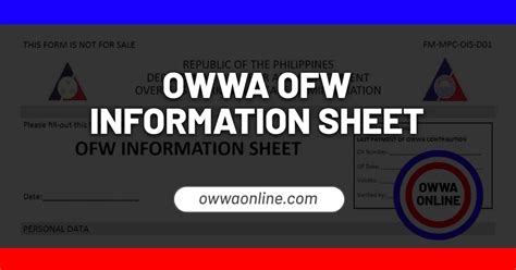 owwa|owwa information sheet.
